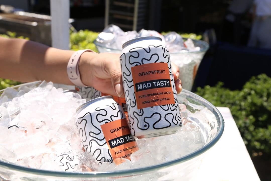 Grapefruit Mad Tasty cans chilling in a bowl of ice